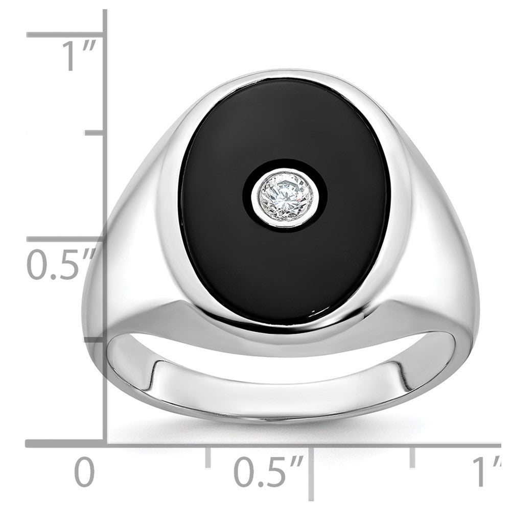 14k White Gold IBGoodman Men's Onyx and Diamond Ring Mounting
