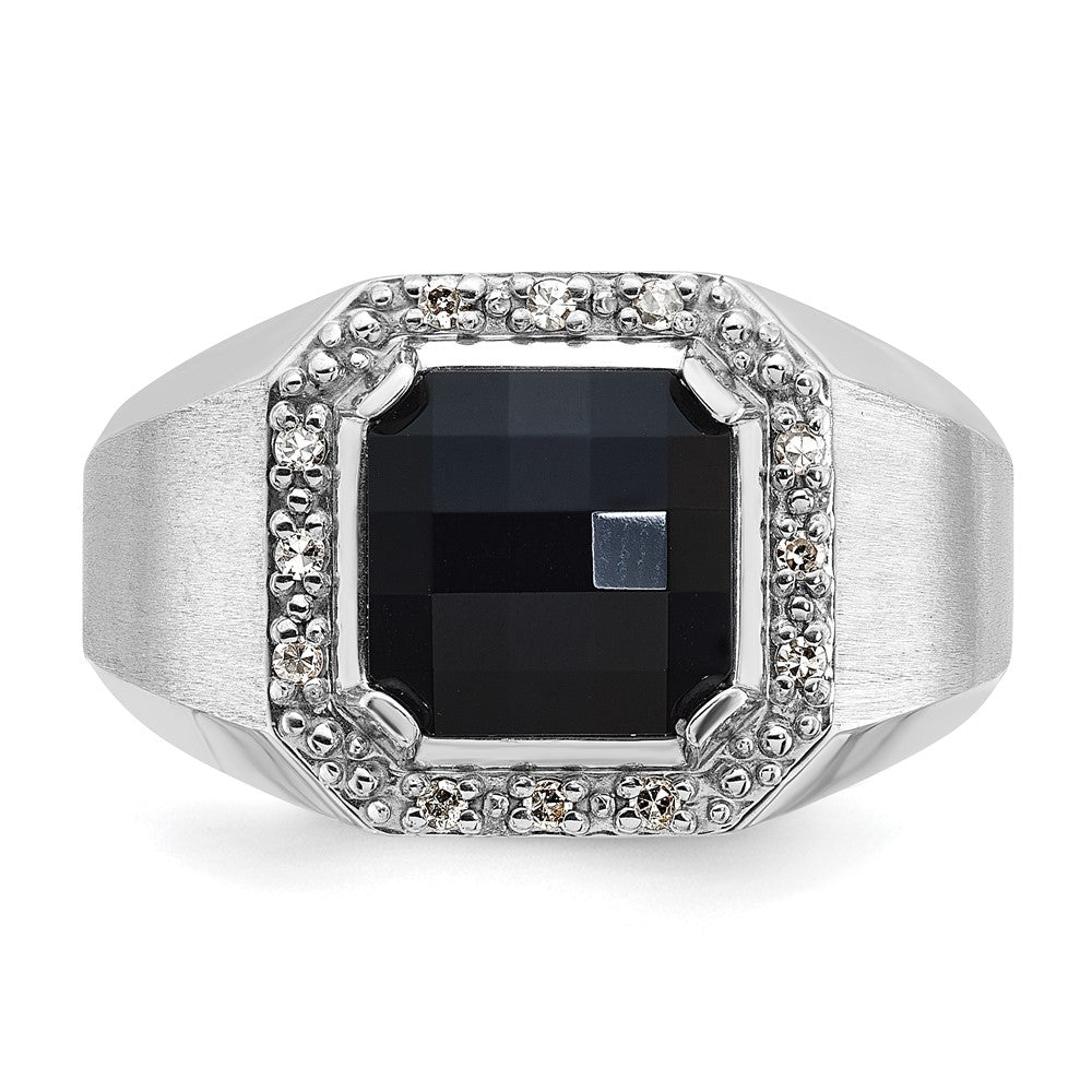 14k White Gold IBGoodman Men's Onyx and Diamond Ring Mounting