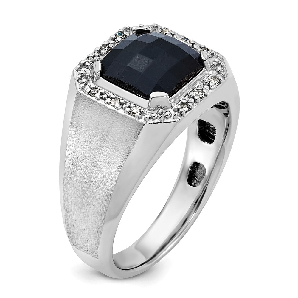 14k White Gold IBGoodman Men's Onyx and Diamond Ring Mounting