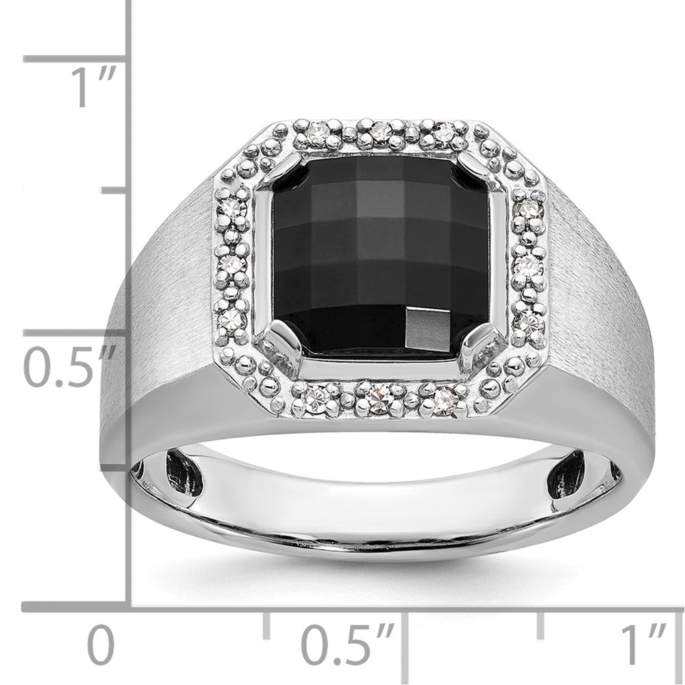 14k White Gold IBGoodman Men's Onyx and Diamond Ring Mounting