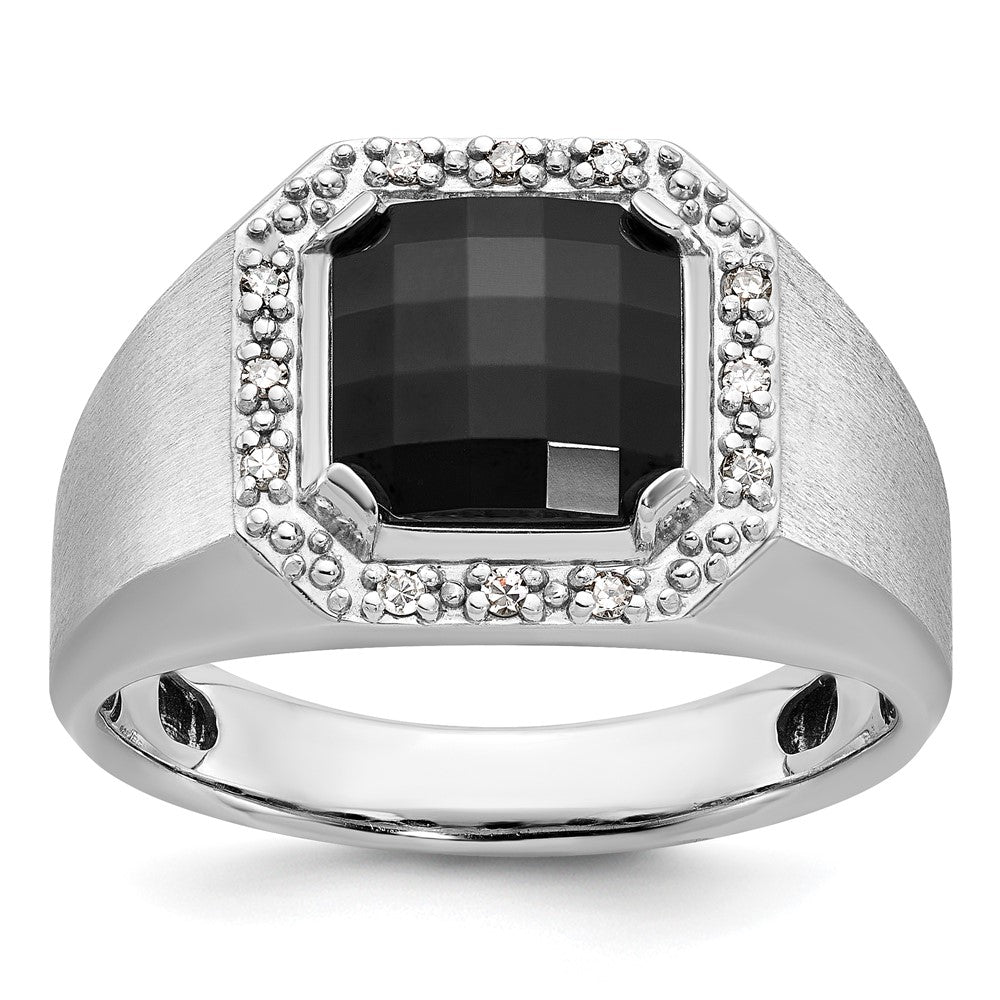 14k White Gold IBGoodman Men's Onyx and Diamond Ring Mounting
