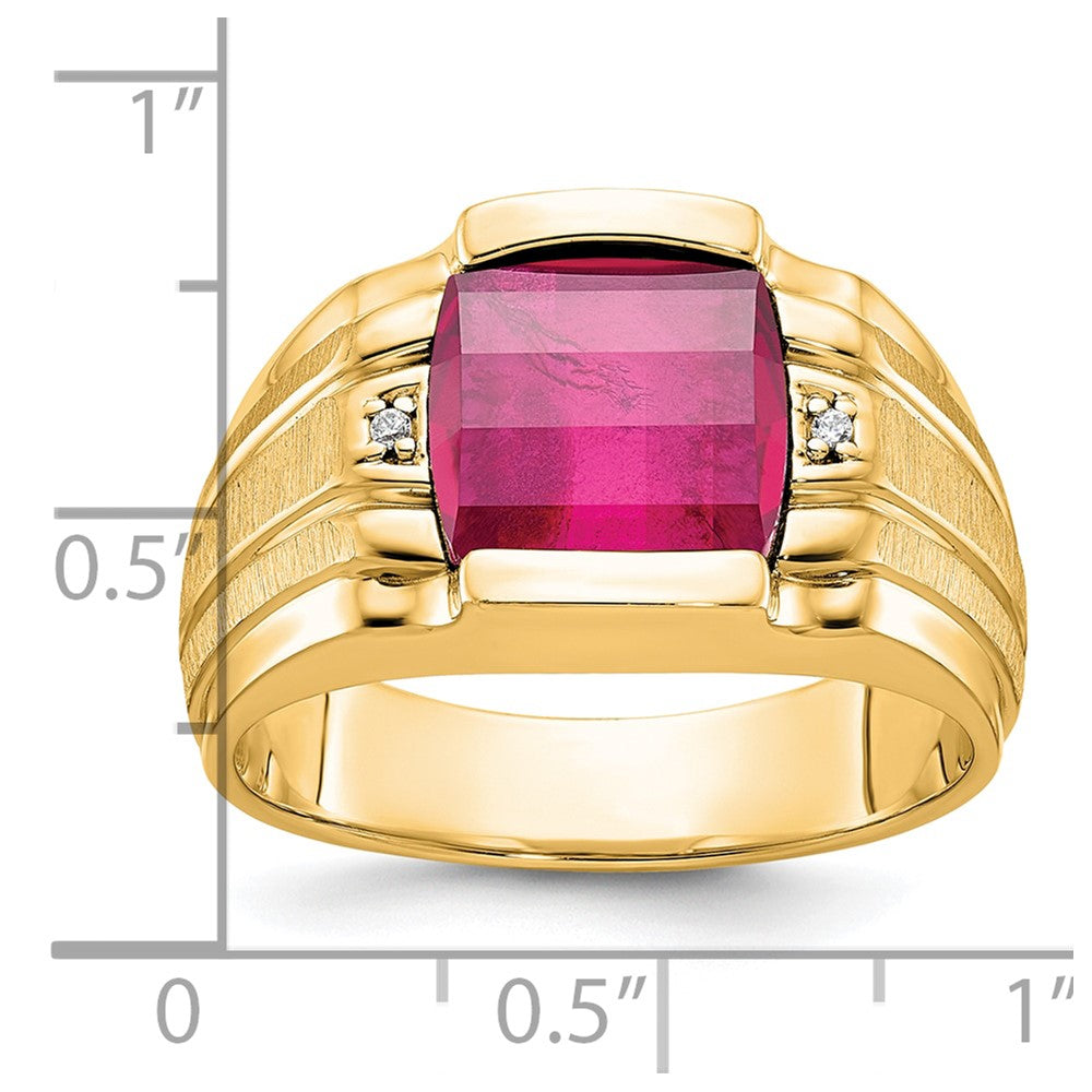 10k IBGoodman Men's Satin Gemstone and Diamond Ring Mounting