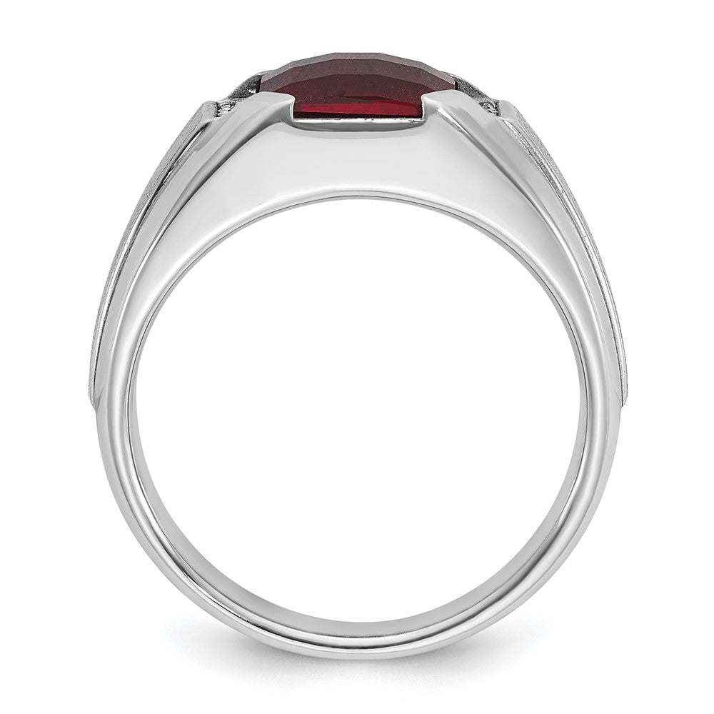 14k White Gold IBGoodman Men's Gemstone and Diamond Ring Mounting