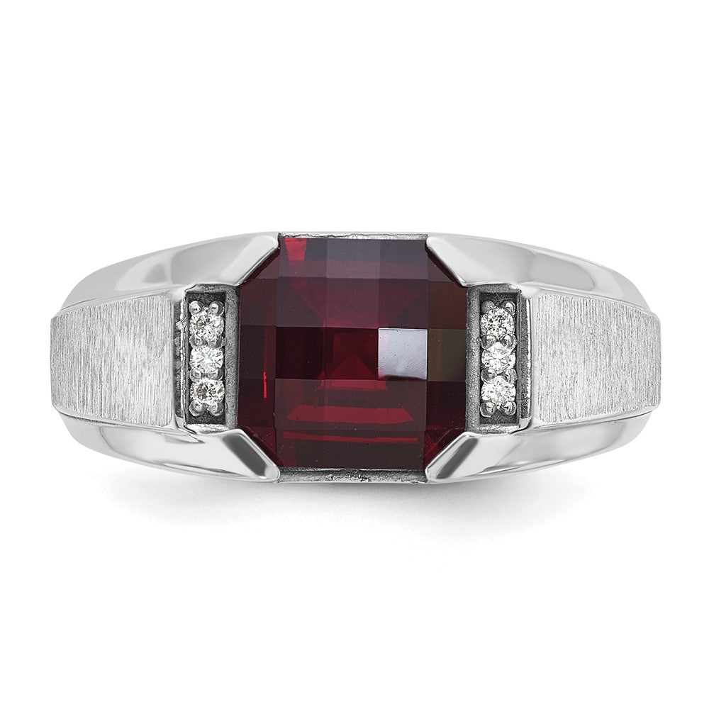 14k White Gold IBGoodman Men's Gemstone and Diamond Ring Mounting