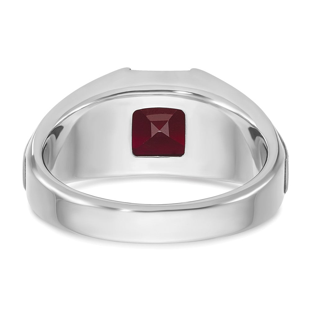 14k White Gold IBGoodman Men's Gemstone and Diamond Ring Mounting
