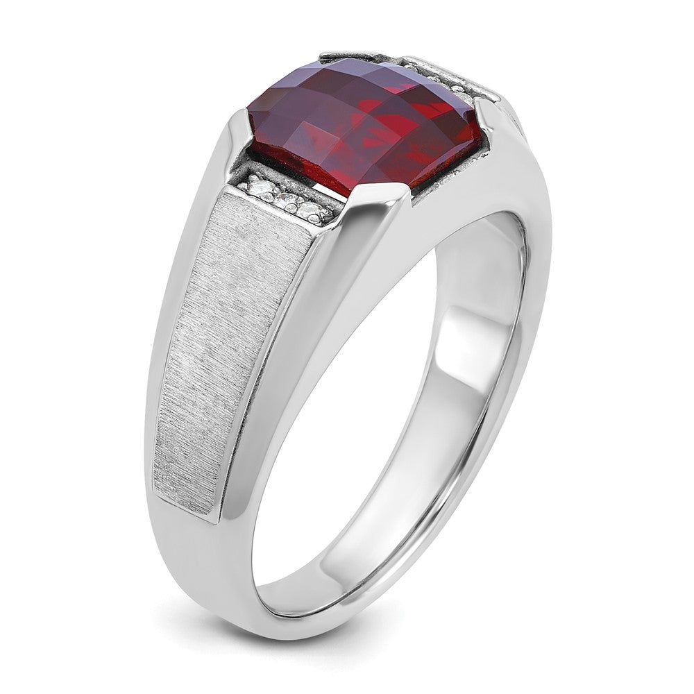 14k White Gold IBGoodman Men's Gemstone and Diamond Ring Mounting