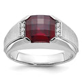 14k White Gold IBGoodman Men's Gemstone and Diamond Ring Mounting