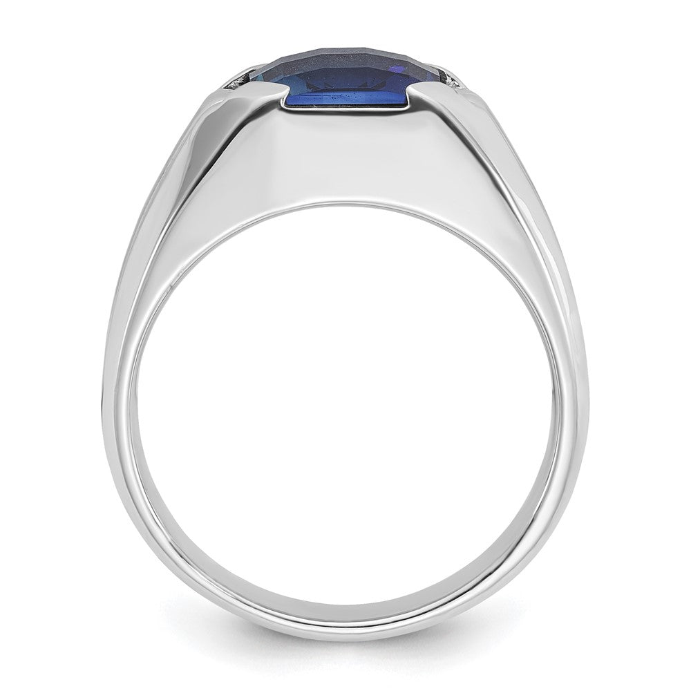 14k White Gold IBGoodman Men's Gemstone and Diamond Ring Mounting