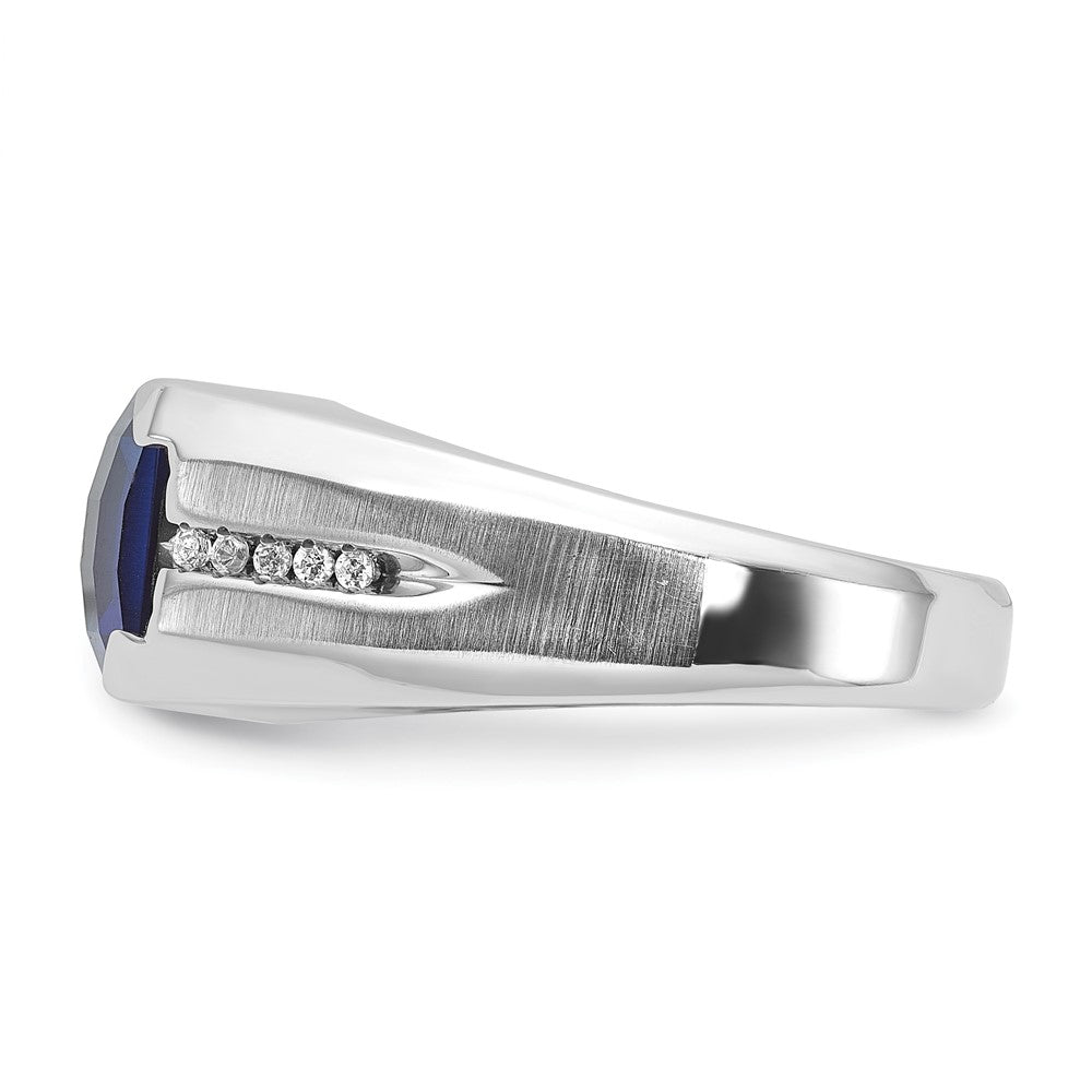 14k White Gold IBGoodman Men's Gemstone and Diamond Ring Mounting