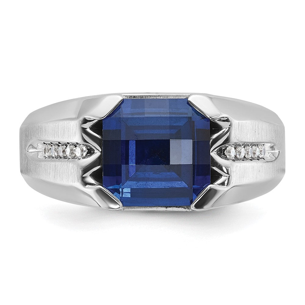 14k White Gold IBGoodman Men's Gemstone and Diamond Ring Mounting