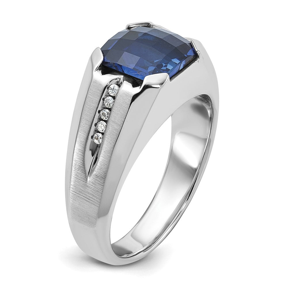 14k White Gold IBGoodman Men's Gemstone and Diamond Ring Mounting