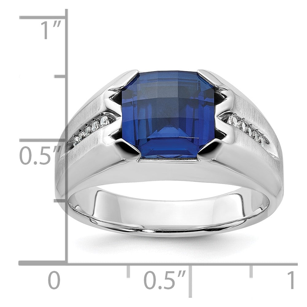 14k White Gold IBGoodman Men's Gemstone and Diamond Ring Mounting