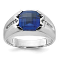 14k White Gold IBGoodman Men's Gemstone and Diamond Ring Mounting