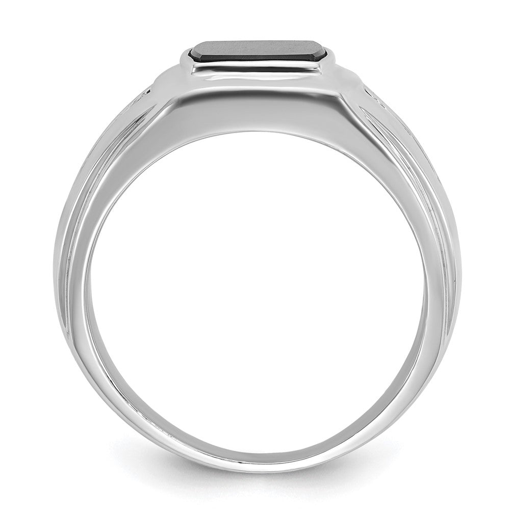 14k White Gold IBGoodman Men's Onyx and Diamond Ring Mounting