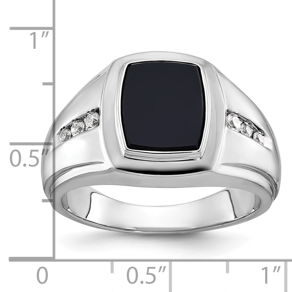 14k White Gold IBGoodman Men's Onyx and Diamond Ring Mounting
