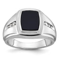 14k White Gold IBGoodman Men's Onyx and Diamond Ring Mounting
