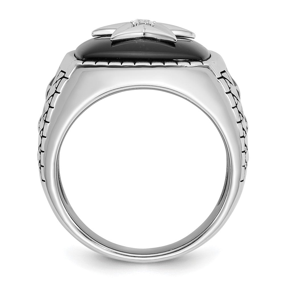 14k White Gold IBGoodman Men's Onyx and Diamond Ring Mounting