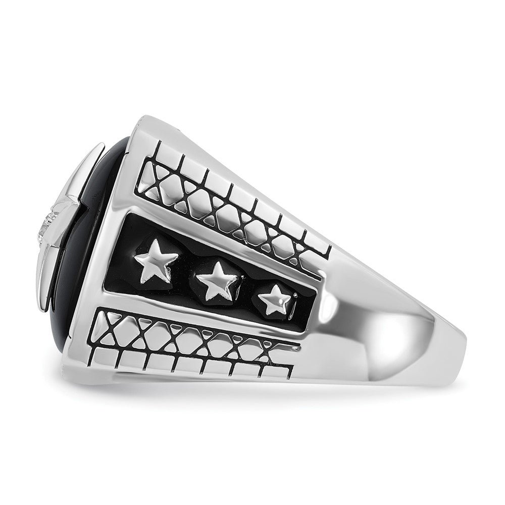 14k White Gold IBGoodman Men's Onyx and Diamond Ring Mounting