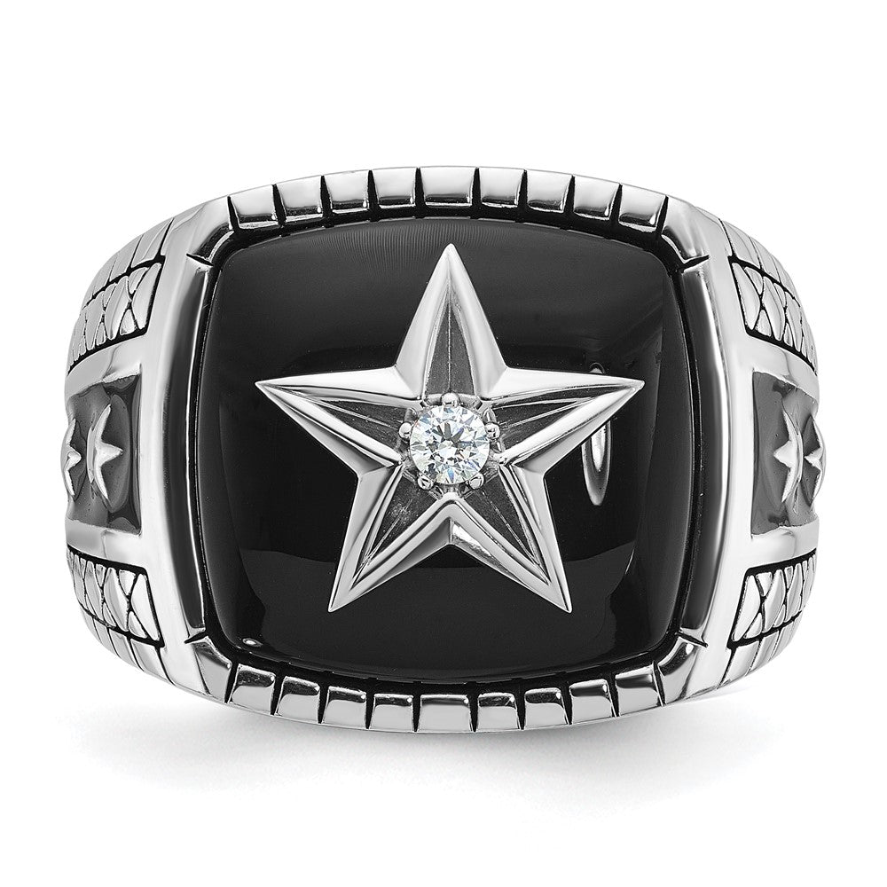 14k White Gold IBGoodman Men's Onyx and Diamond Ring Mounting