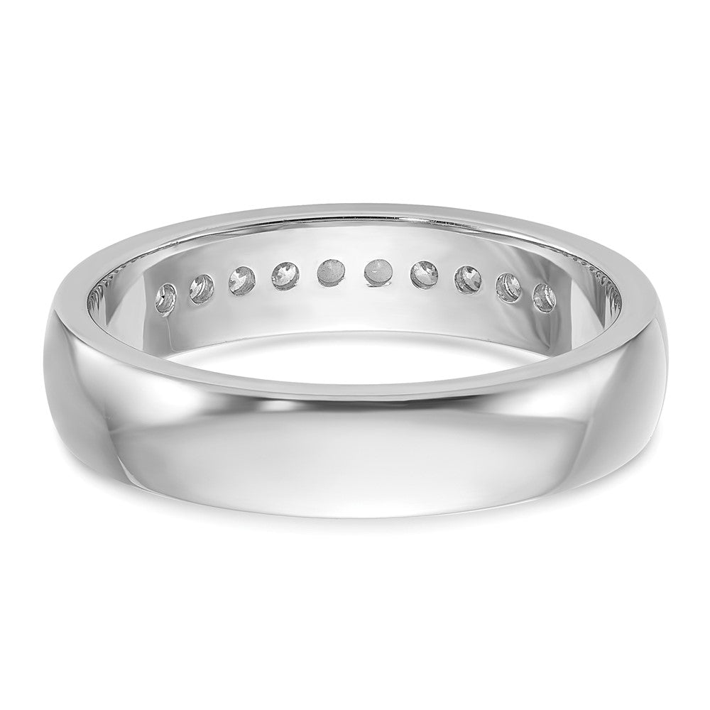 14kw IBGoodman Men's Polished & Grooved 10-Stone Dia Ring