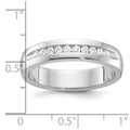 14kw IBGoodman Men's Polished & Grooved 10-Stone Dia Ring