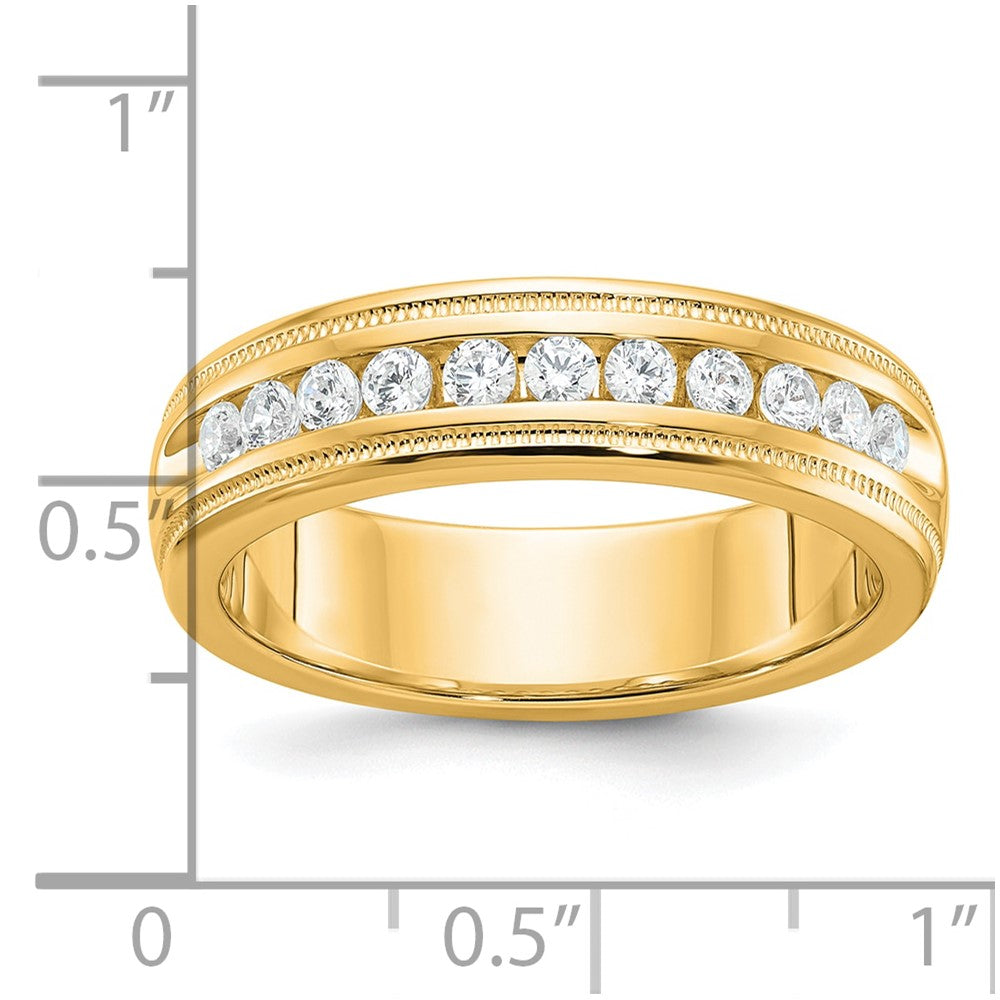 10k IBGoodman Men's Polished and Milgrain 11-Stone Ring Mounting