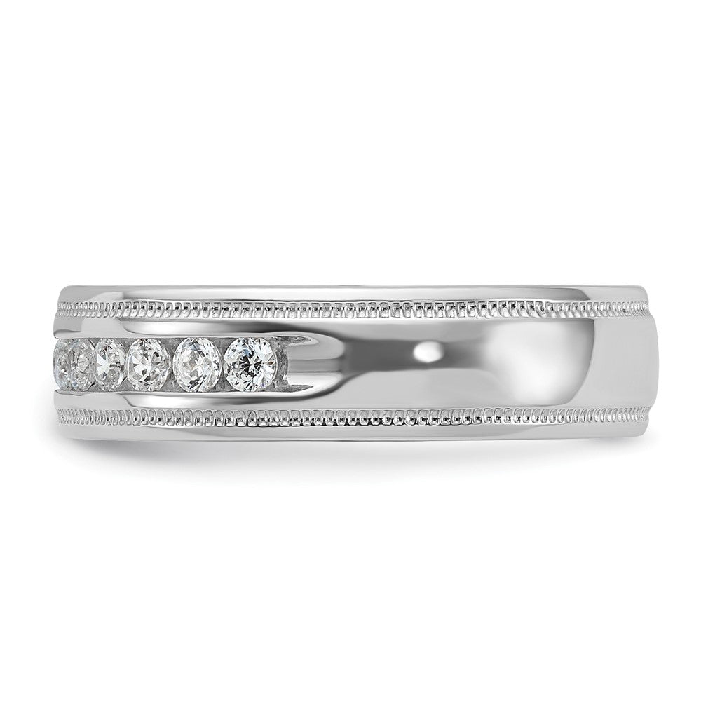 14kw IBGoodman Men's Polished and Milgrain 11-Stone Ring Mounting