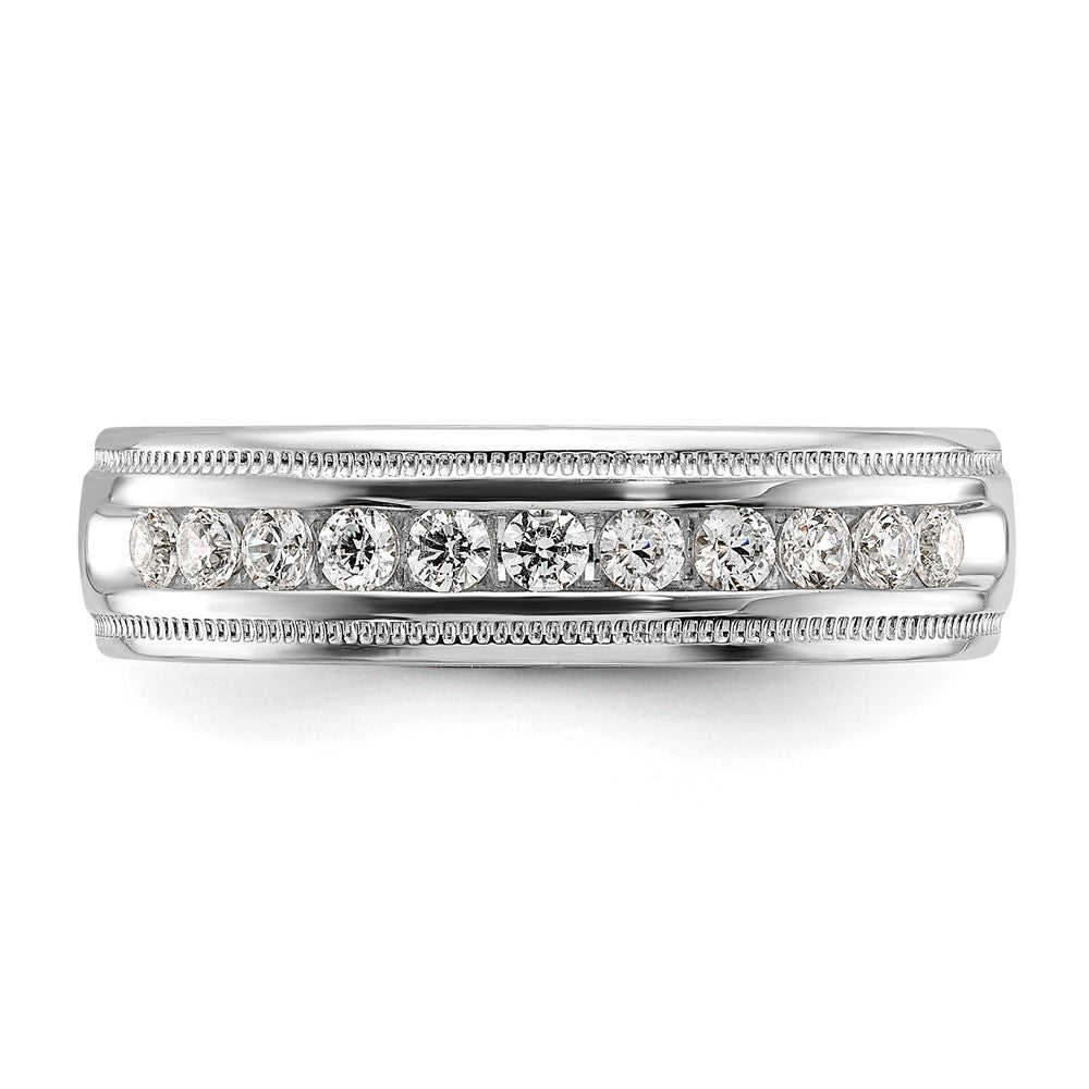 14kw IBGoodman Men's Polished and Milgrain 11-Stone Ring Mounting