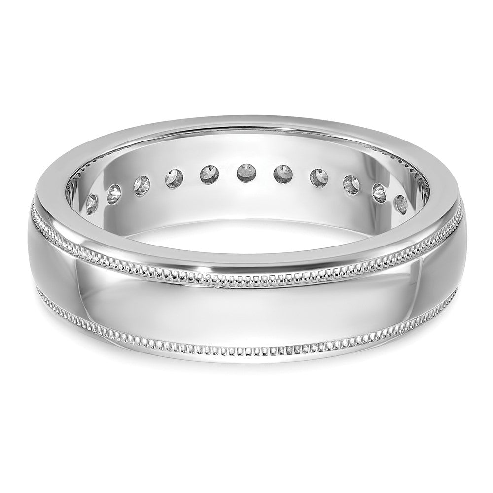14kw IBGoodman Men's Polished and Milgrain 11-Stone Ring Mounting