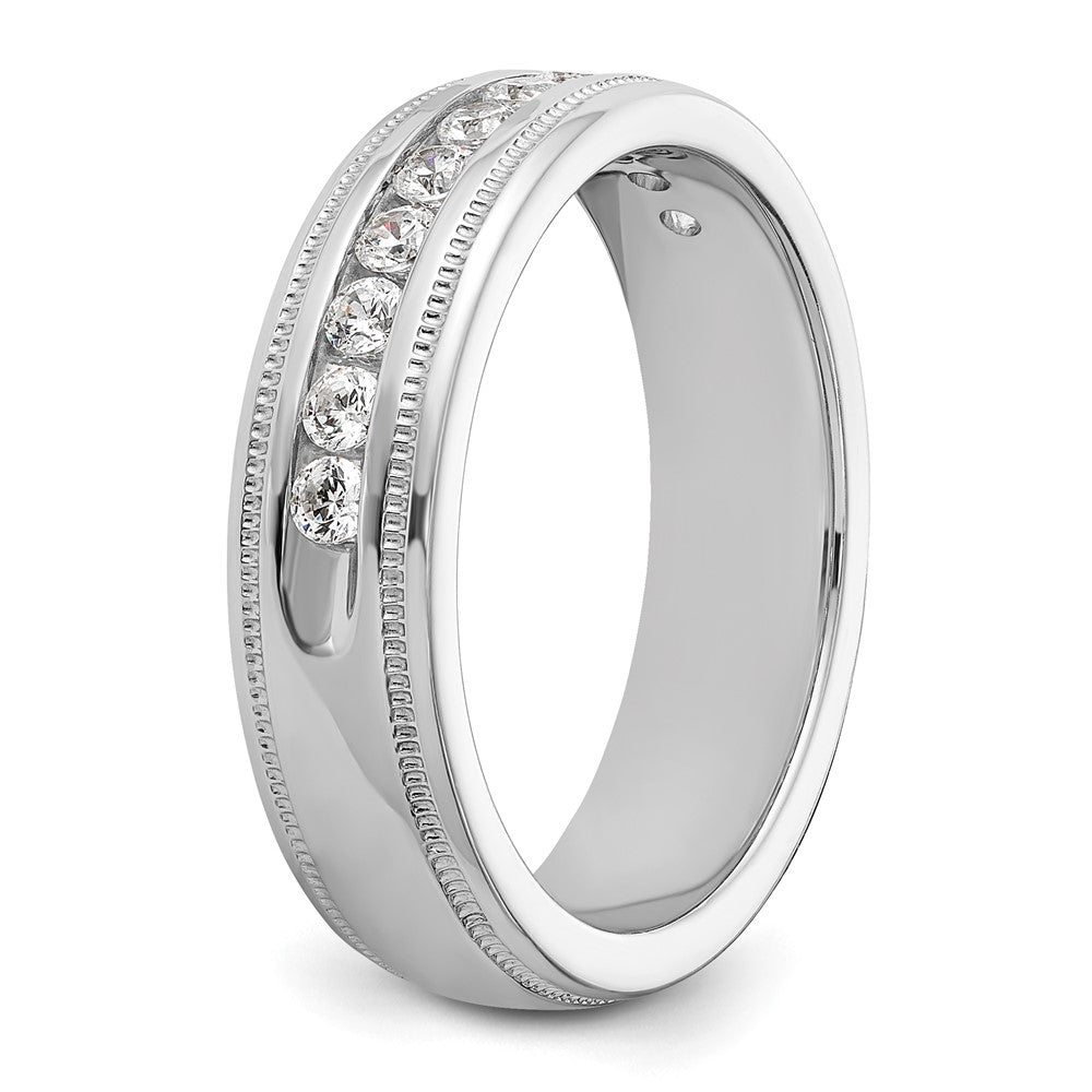 14kw IBGoodman Men's Polished and Milgrain 11-Stone Ring Mounting