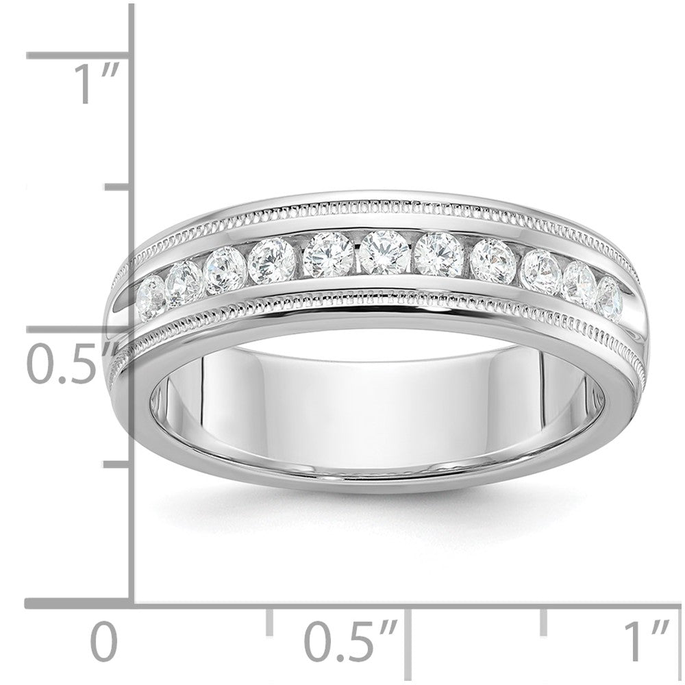 14kw IBGoodman Men's Polished and Milgrain 11-Stone Ring Mounting