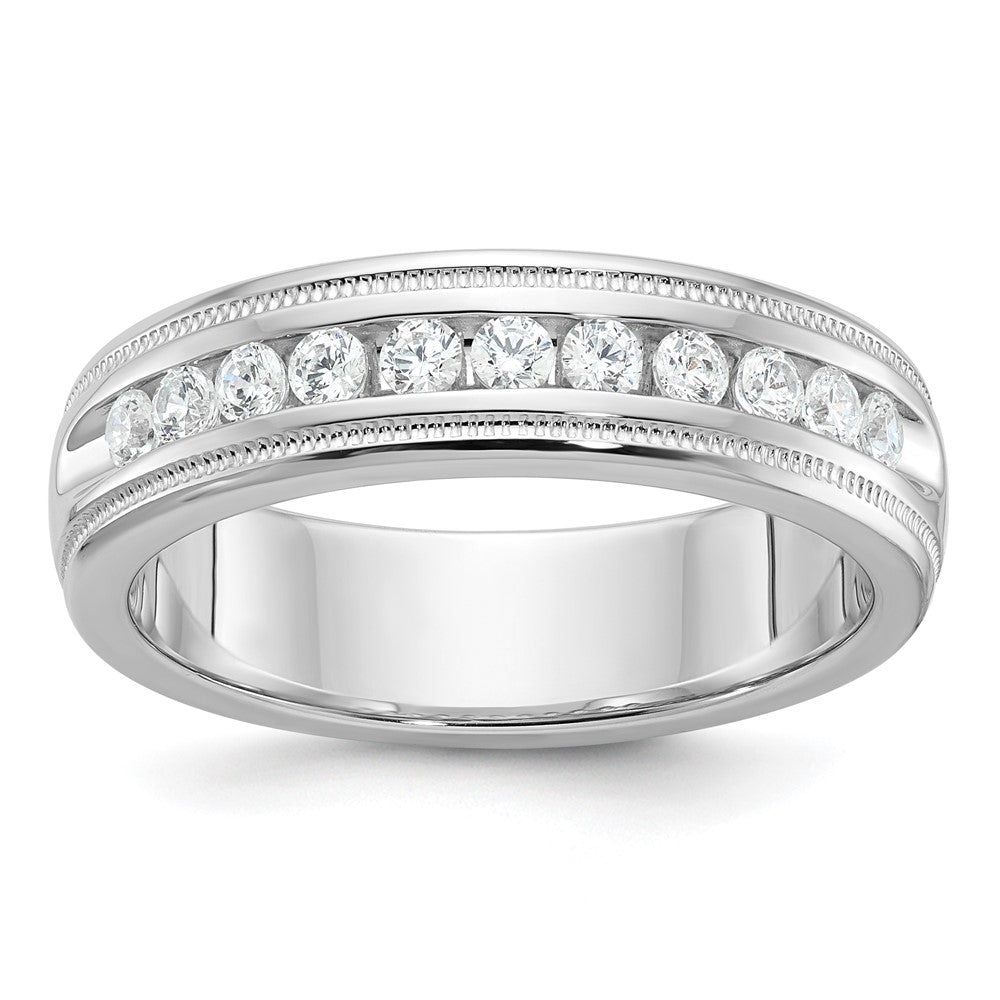 14kw IBGoodman Men's Polished and Milgrain 11-Stone Ring Mounting