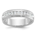 14kw IBGoodman Men's Polished and Milgrain 11-Stone Ring Mounting