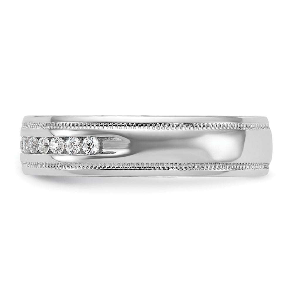 14kw IBGoodman Men's Polished and Milgrain 11-Stone Ring Mounting