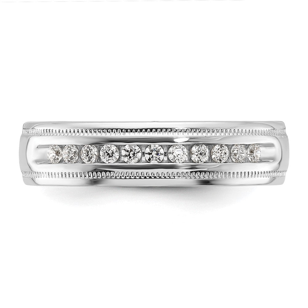 14kw IBGoodman Men's Polished and Milgrain 11-Stone Ring Mounting