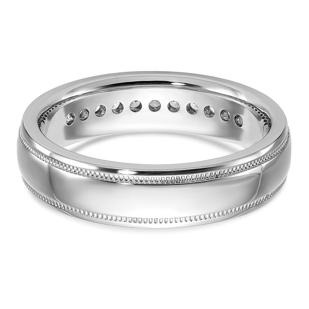 14kw IBGoodman Men's Polished and Milgrain 11-Stone Ring Mounting
