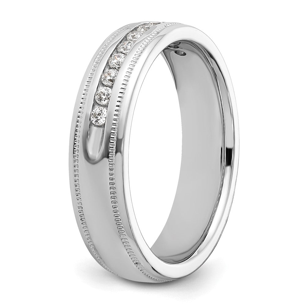 14kw IBGoodman Men's Polished and Milgrain 11-Stone Ring Mounting