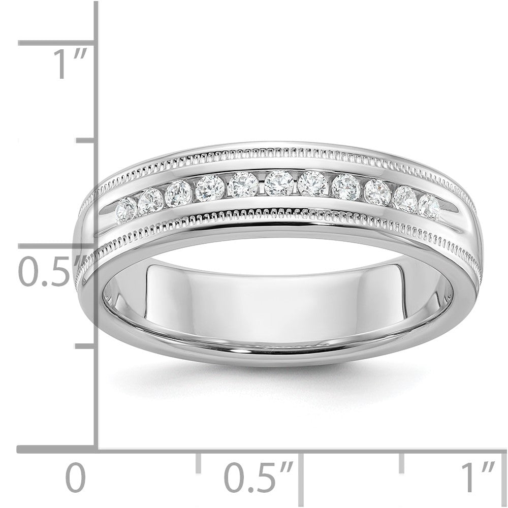 14kw IBGoodman Men's Polished and Milgrain 11-Stone Ring Mounting