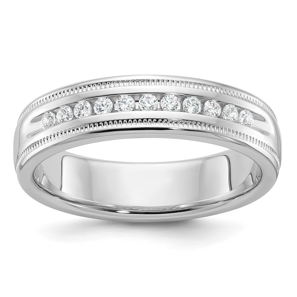 14kw IBGoodman Men's Polished and Milgrain 11-Stone Ring Mounting