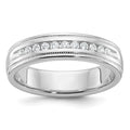 14kw IBGoodman Men's Polished and Milgrain 11-Stone Diamond Ring