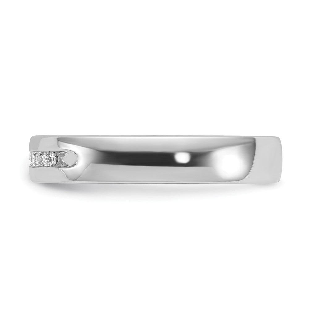 14kw IBGoodman Men's Polished & Grooved Square 10-Stone Dia Ring