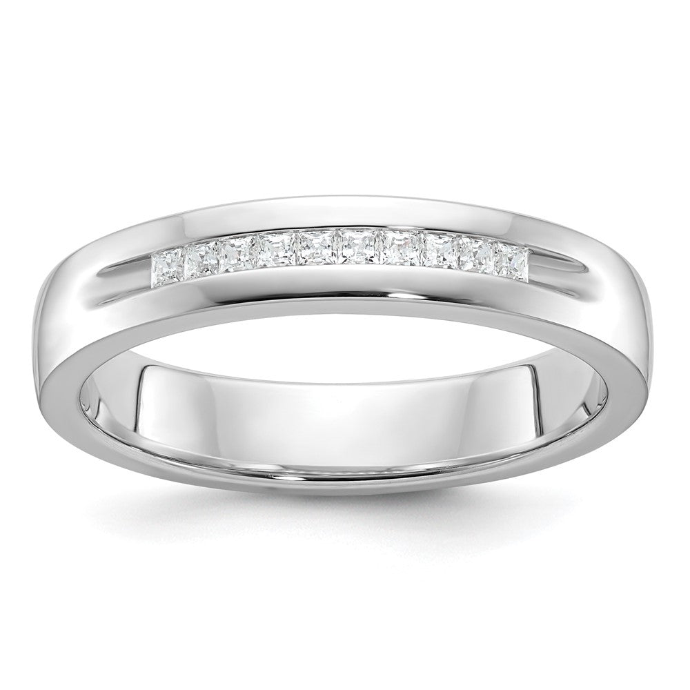 14kw IBGoodman Men's Polished & Grooved Square 10-Stone Dia Ring