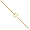 14k Polished Double Rope 16.5mm Prong Coin Bezel Bracelet