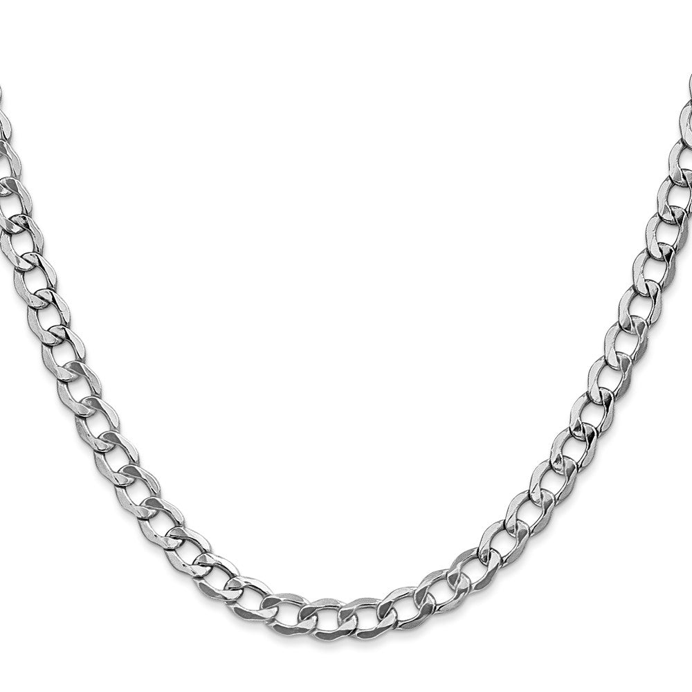 14k White Gold 5.25mm Semi-Solid Curb Chain