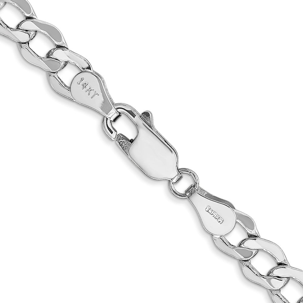 14k White Gold 5.25mm Semi-Solid Curb Chain