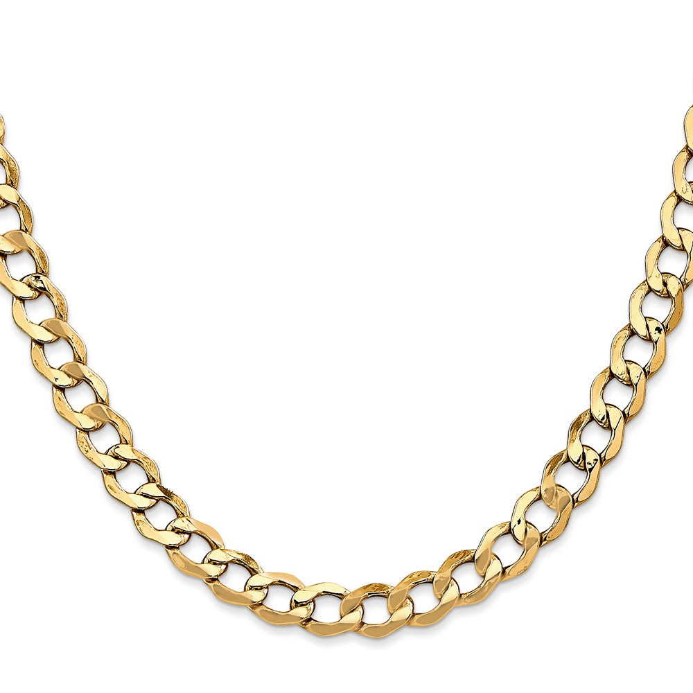 14k 6.5mm Semi-Solid Curb Chain