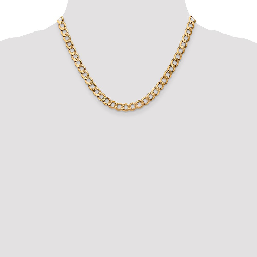 14k 7mm Semi-Solid Curb Chain