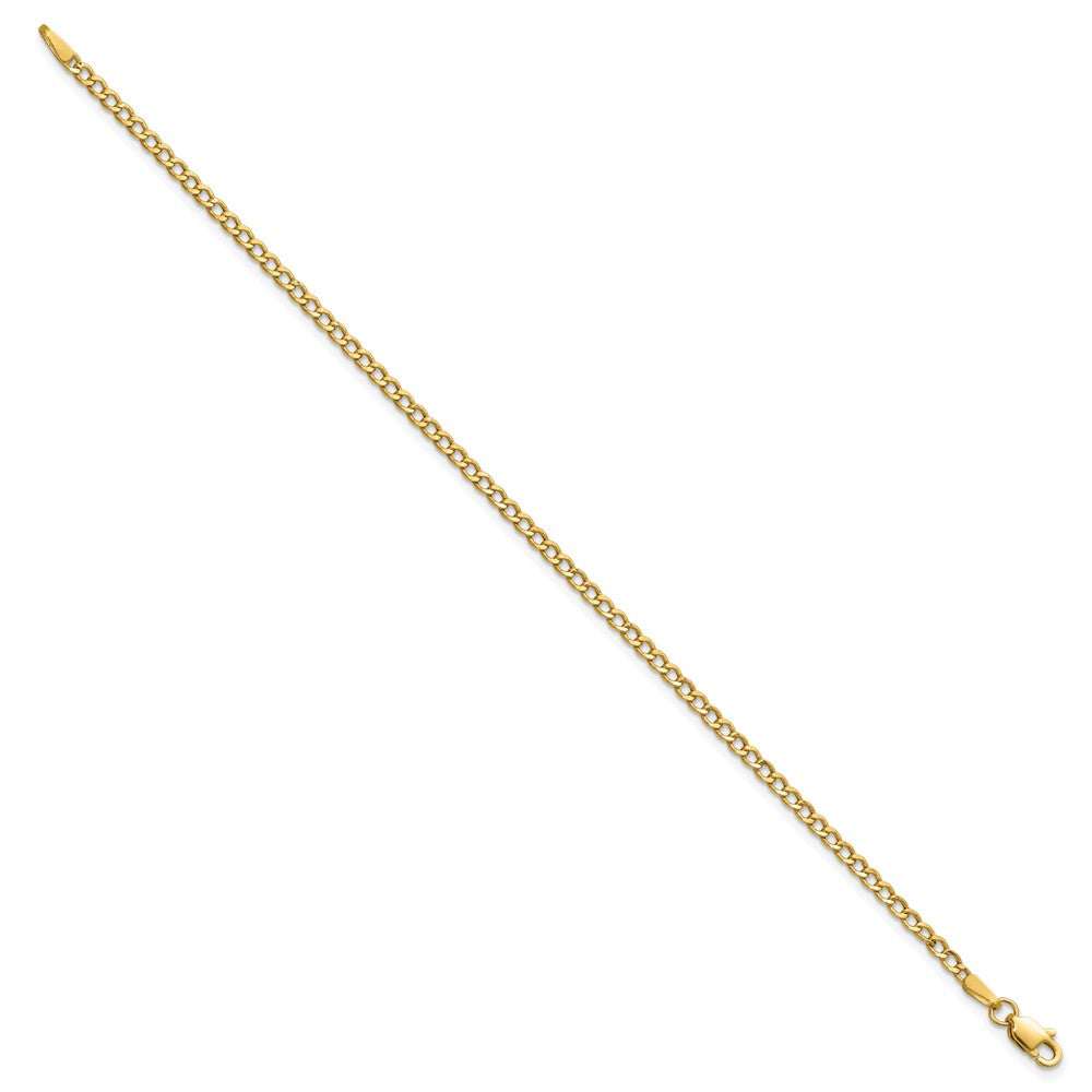 14k 2.5mm Semi-Solid Curb Chain