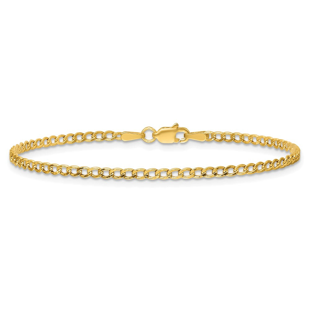 14k 2.5mm Semi-Solid Curb Chain