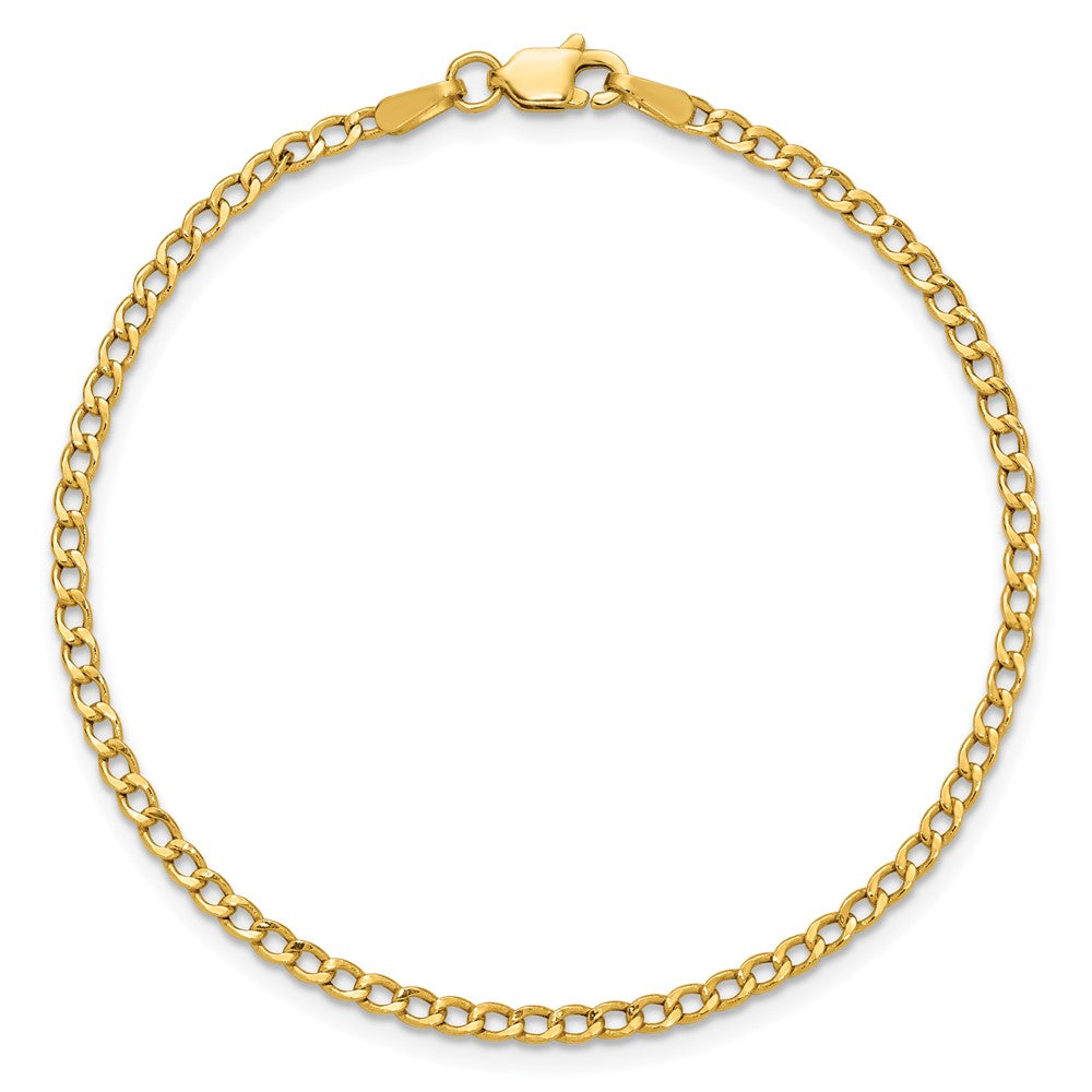14k 2.5mm Semi-Solid Curb Chain